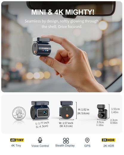 KAWA MINI 7 Pro 4K Dual Dash cam