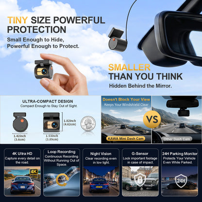 KAWA 4K MIN 3X Dash Cam (Front)