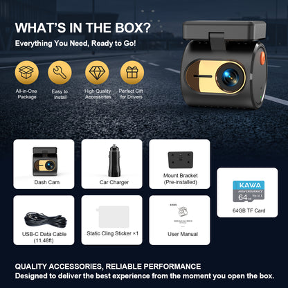 KAWA 4K MIN 3X Dash Cam (Front)
