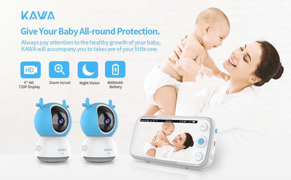 KAWA S6 Add-on Baby Camera Without Batteries, 720p HD Video Baby 