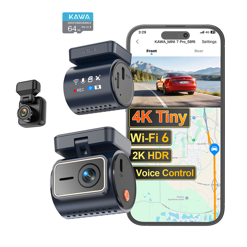 KAWA MINI 7 Pro 4K Dual Dash cam
