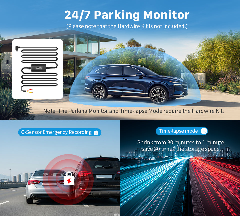 KAWA D7 Dual Dash Cam