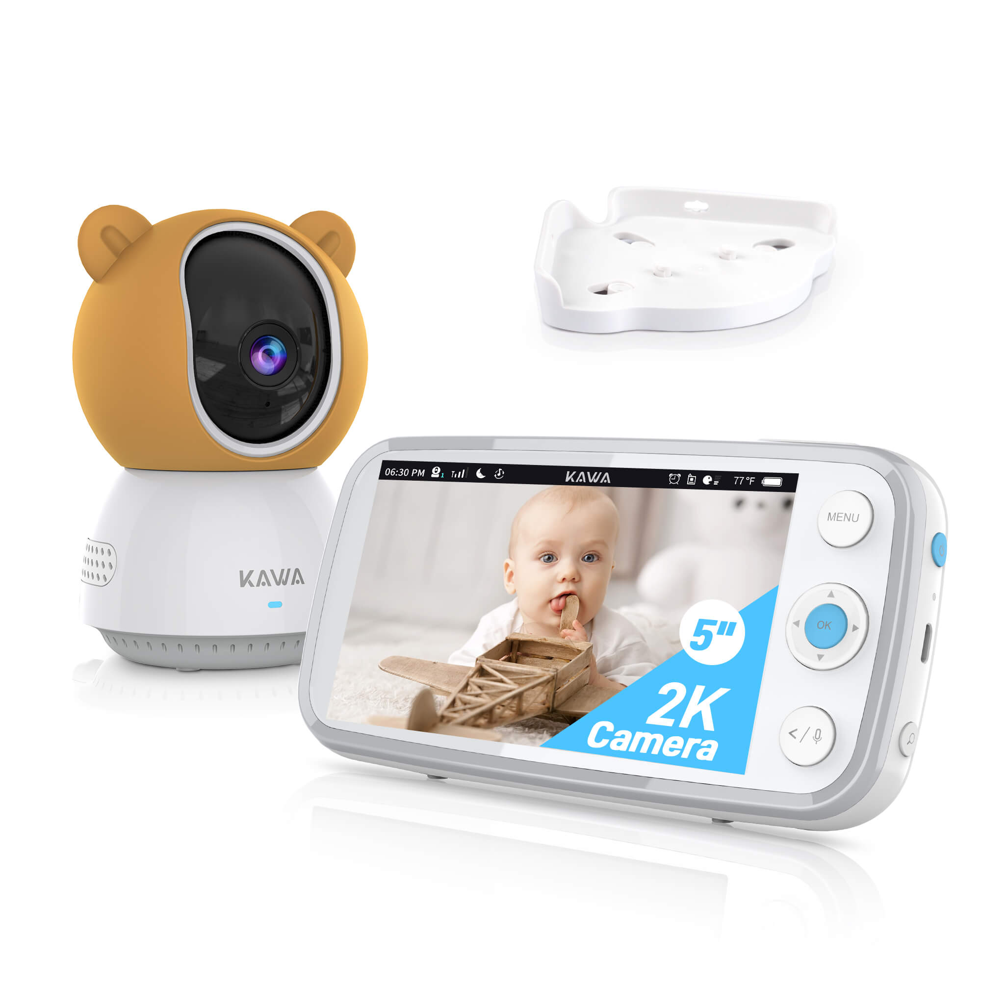 KAWA S6 | Add-on Baby Camera Without Batteries, 720p HD Video Baby Monitor  Camera, No WiFi Security Split-Screen, Crisp Night Vision, 1000ft Range, 2X  