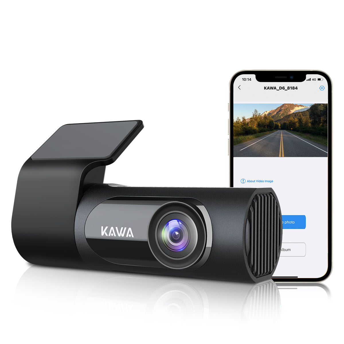 KAWA D6 | 2K 360° Dash Cam for Cars 1440P with Starlight Color Night Vision, Voice Control, Emergency Recording, Built-in 3D Sensor